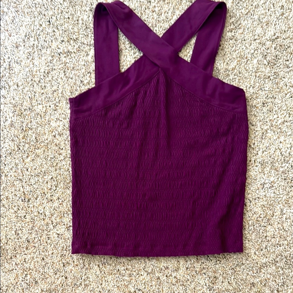 NWT size Large LOFT Purple Backless Tank Top with Crisscross Straps